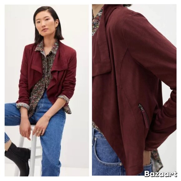 NWT Anthropologie Marrakech Draped Sueded Jacket - Picture 2 of 4